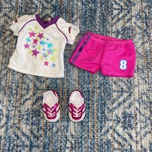 Cute American girl doll soccer outfit!
